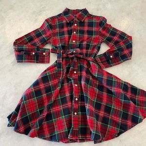 Ralph Lauren girls winter holiday Christmas plaid dress size 7